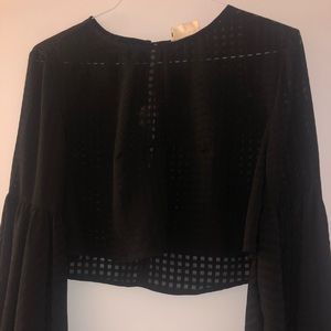 Boutique brand crop flared sleeve blouse